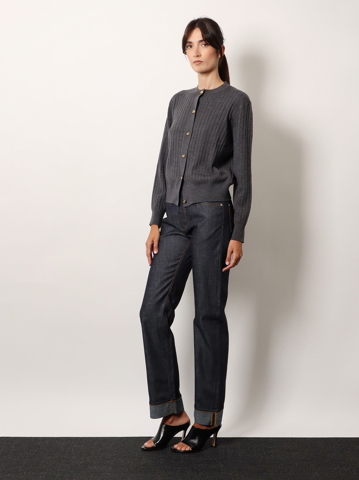 RIBBED WOOL CARDIGAN - 2