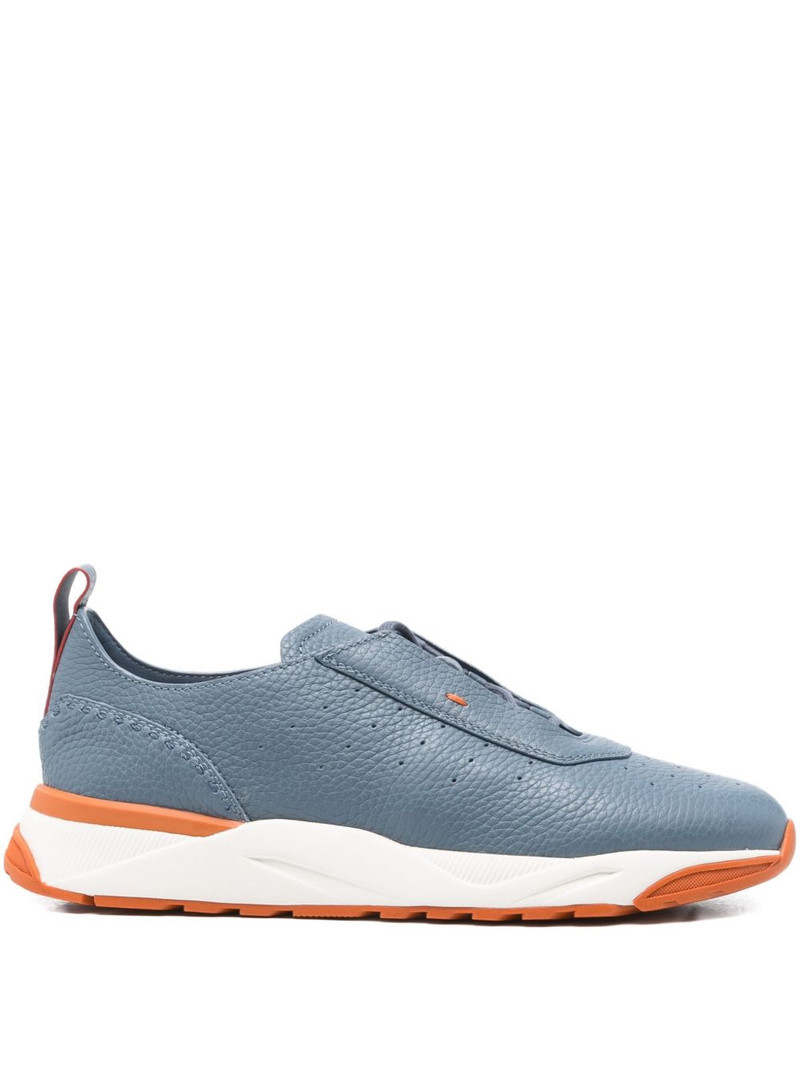 perforated-design leather sneakers 1