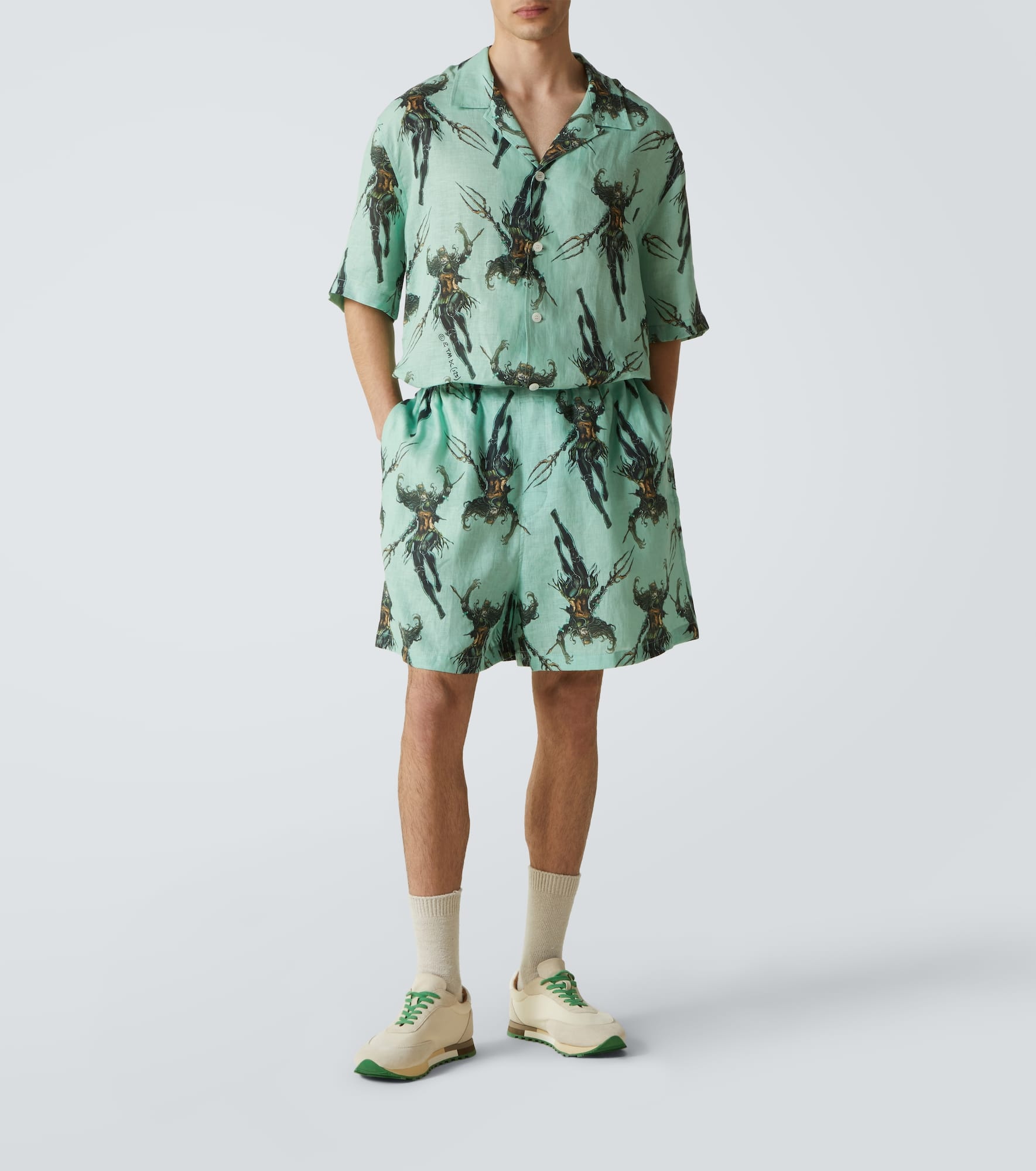 Printed linen shorts - 2