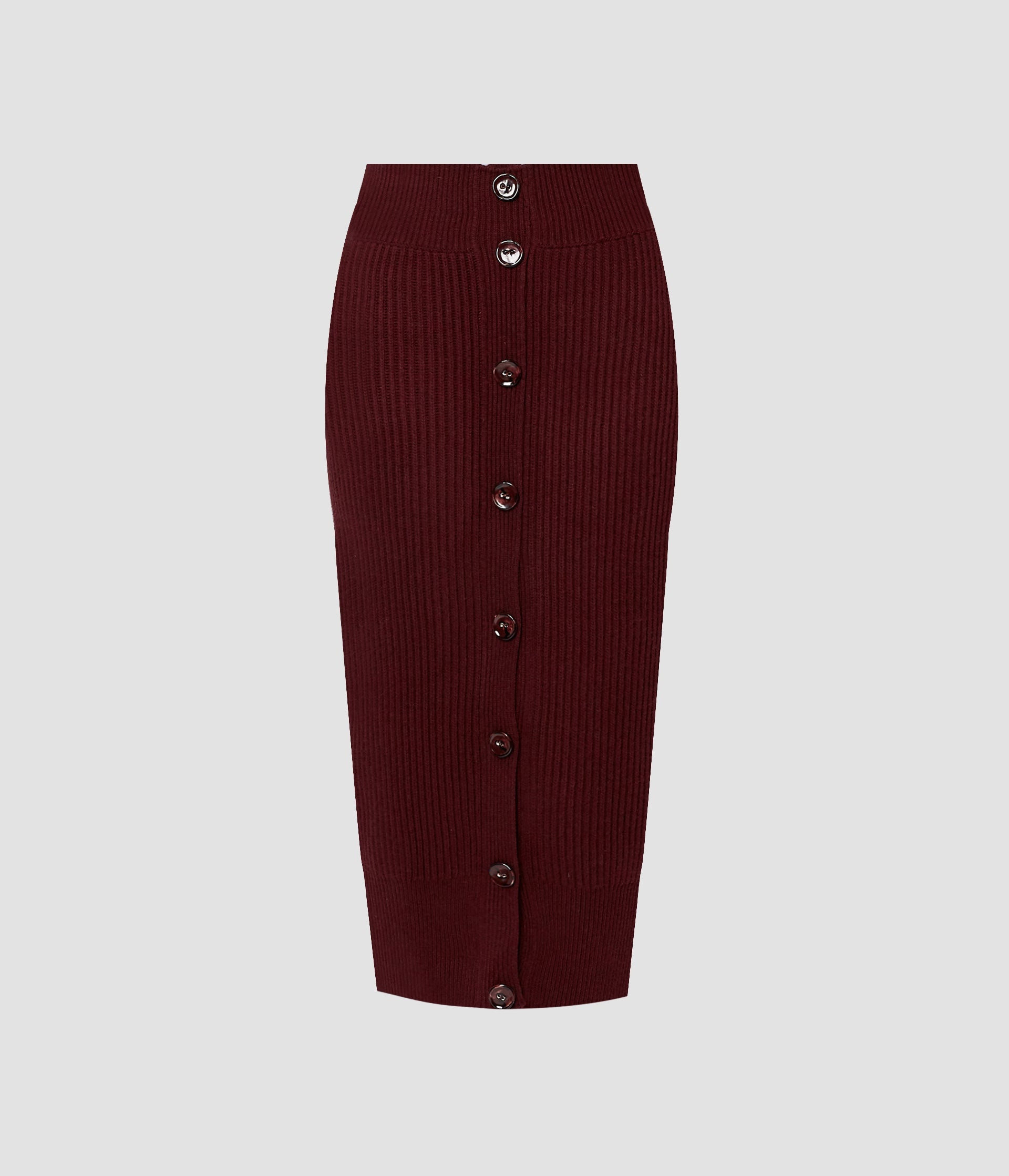 BUTTON DOWN PENCIL MIDI SKIRT - 1