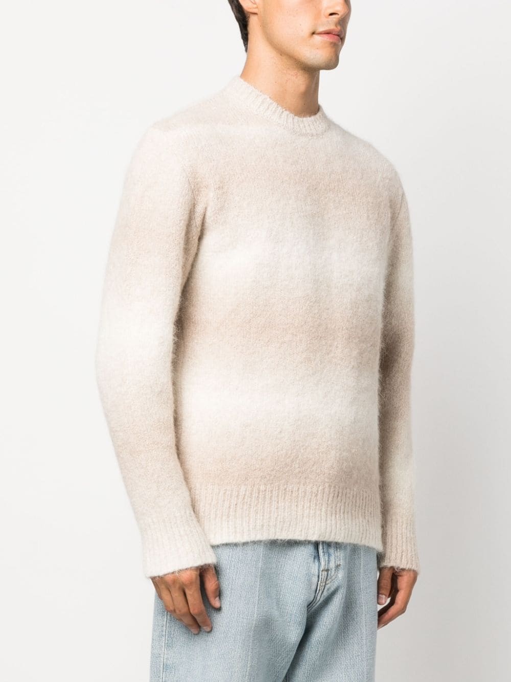 alpaca-blend crew neck jumper - 4