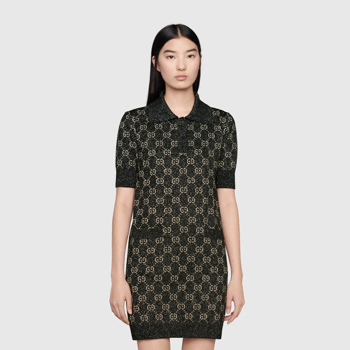 Lamé GG jacquard polo dress - 3