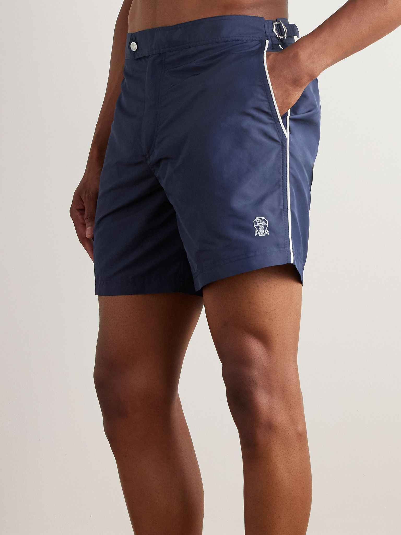 Straight-Leg Mid-Length Swim Shorts Blue - 2