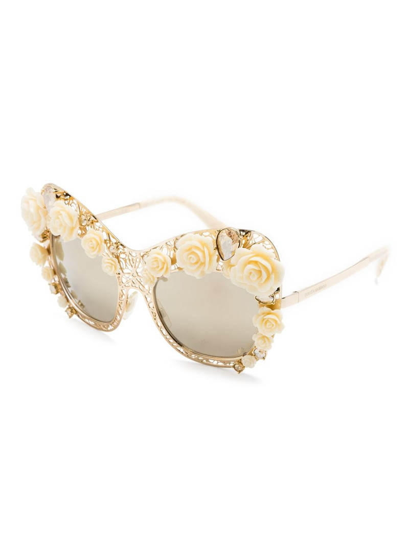 Dolce & Gabbana rose-appliqué cat-eye sunglasses outlook