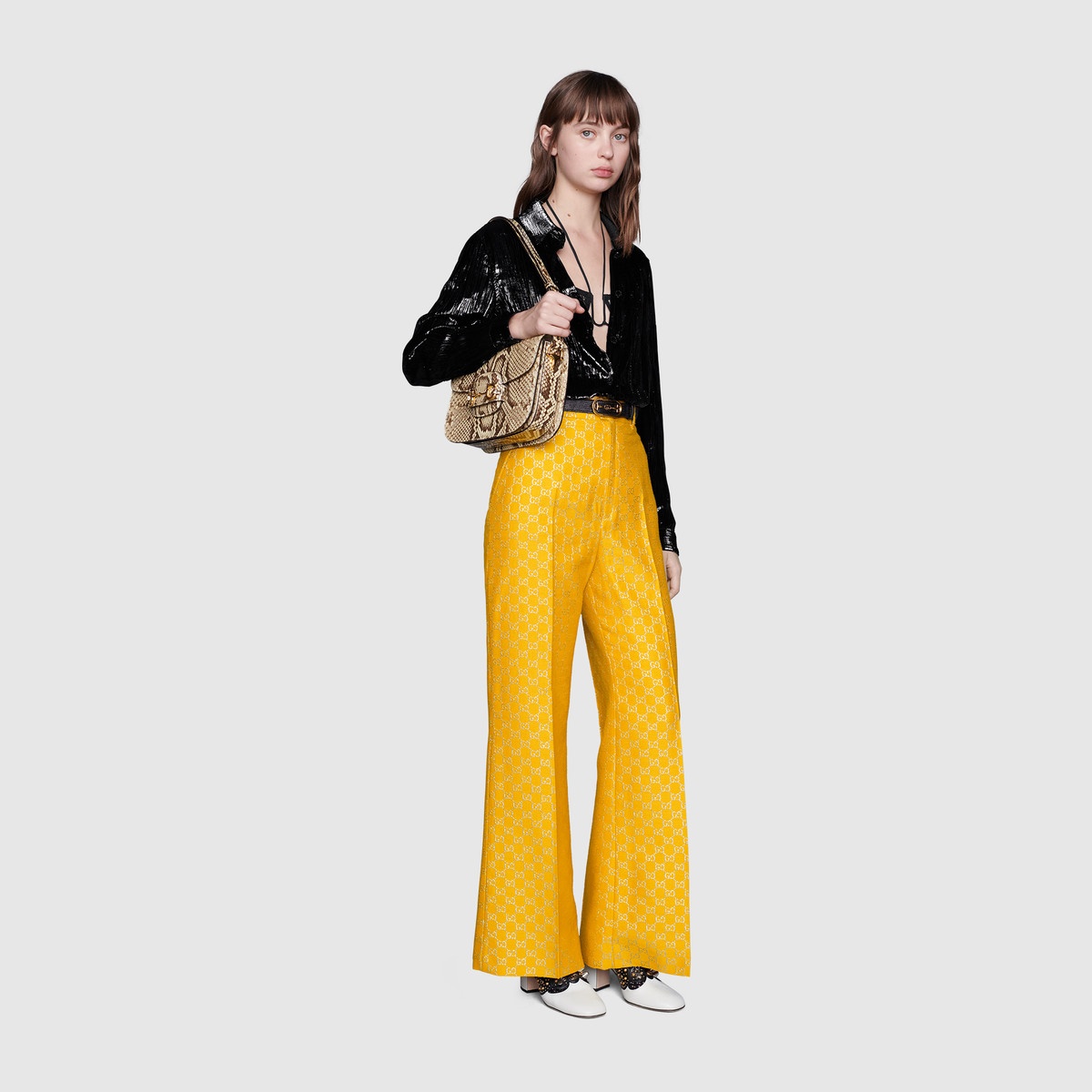 Light GG lamé wide pant - 2