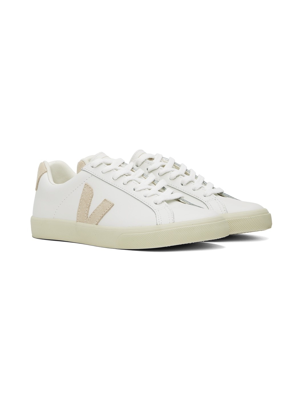 White Esplar Leather Sneakers - 4