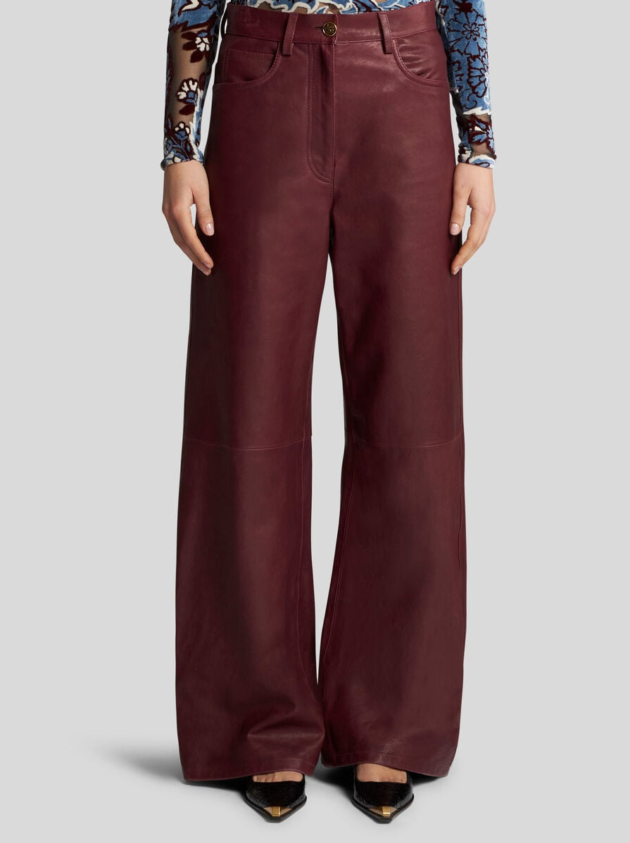 NAPPA LEATHER BAGGY TROUSERS - 3