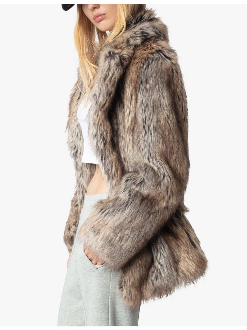Faune open-collar faux-fur coat - 3