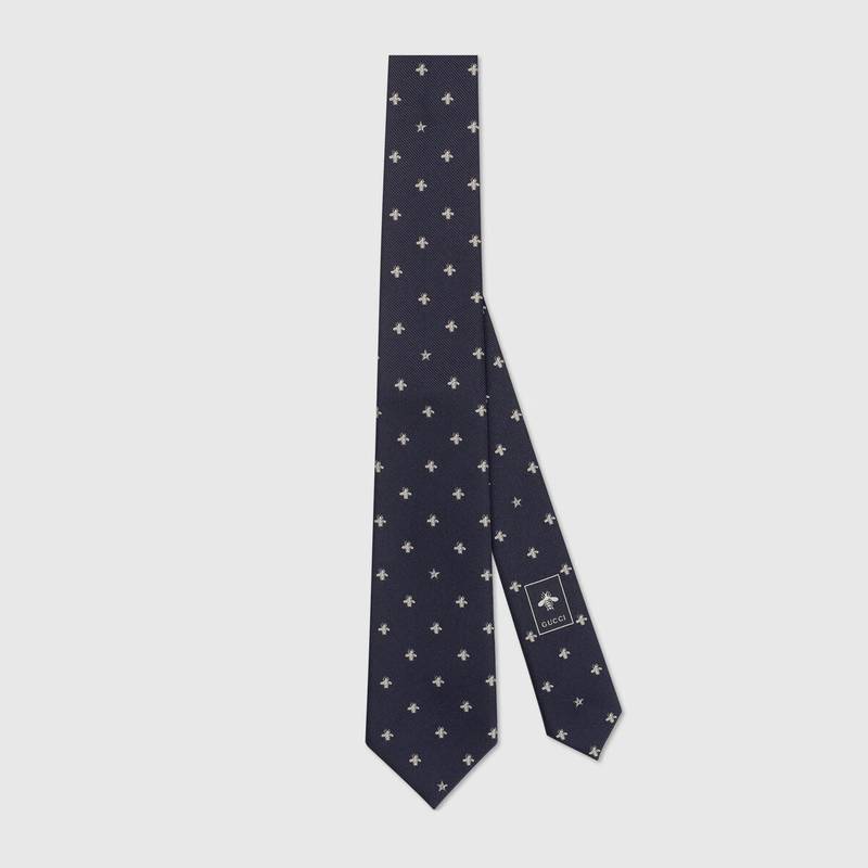 Bee pattern silk tie 1