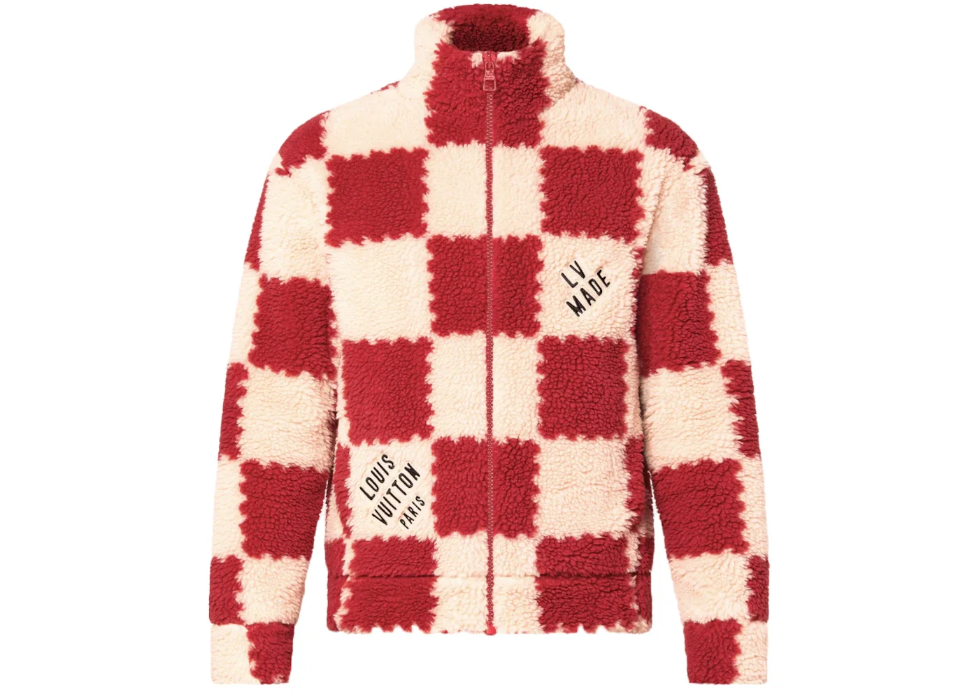 Louis Vuitton x Nigo Jacquard Damier Fleece Blouson Garnet Red - 1