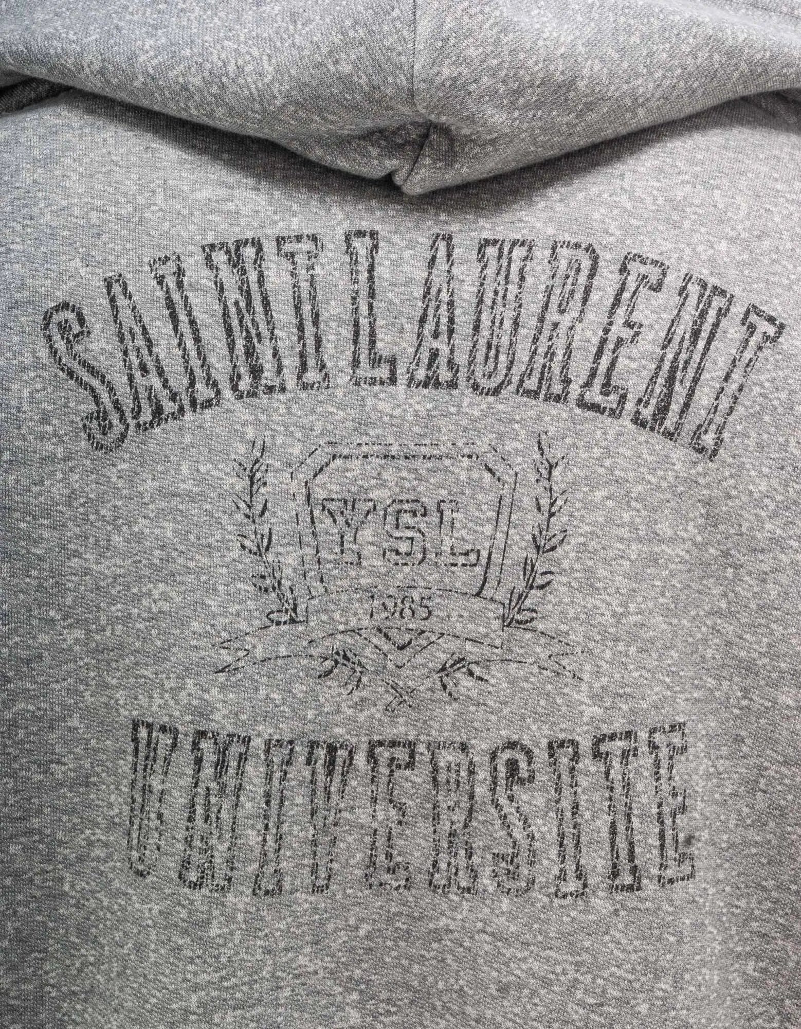 Saint Laurent Grey Saint Laurent Universite Print Hoodie - 6