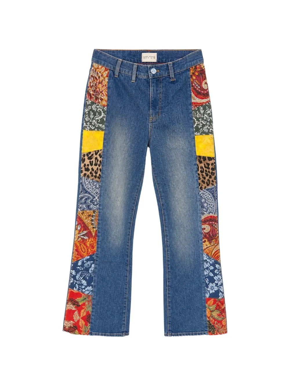 patchwork-panel flared jeans - 1