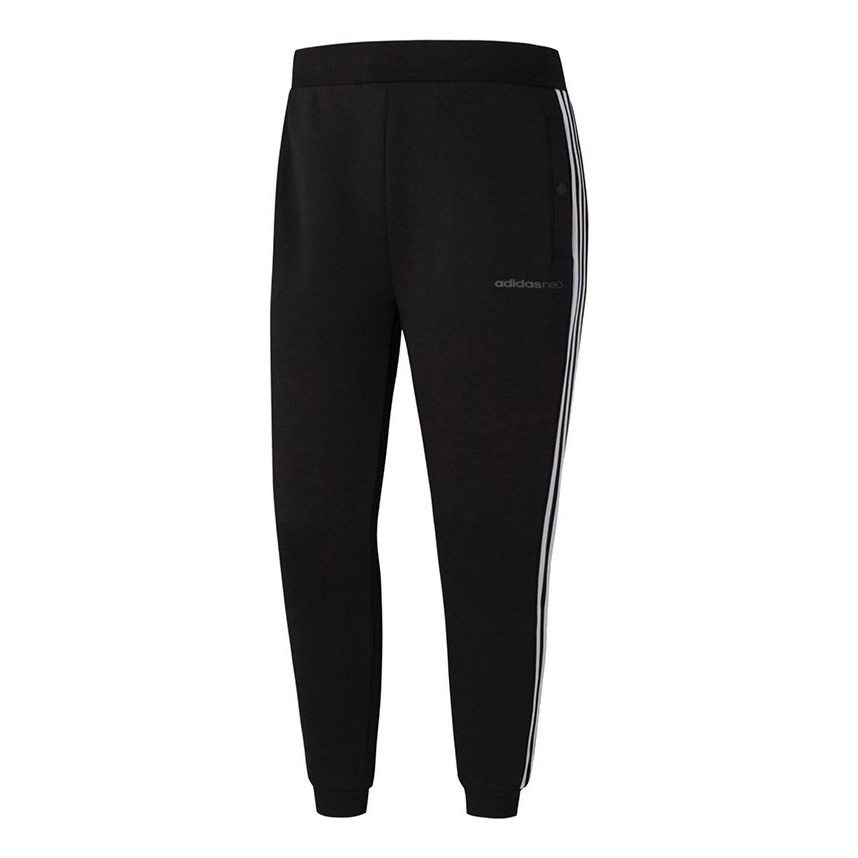 adidas neo M Ss Feb Dn Tp Athletics Running Knit Bundle Feet Sports Pants Black GS2600 - 1