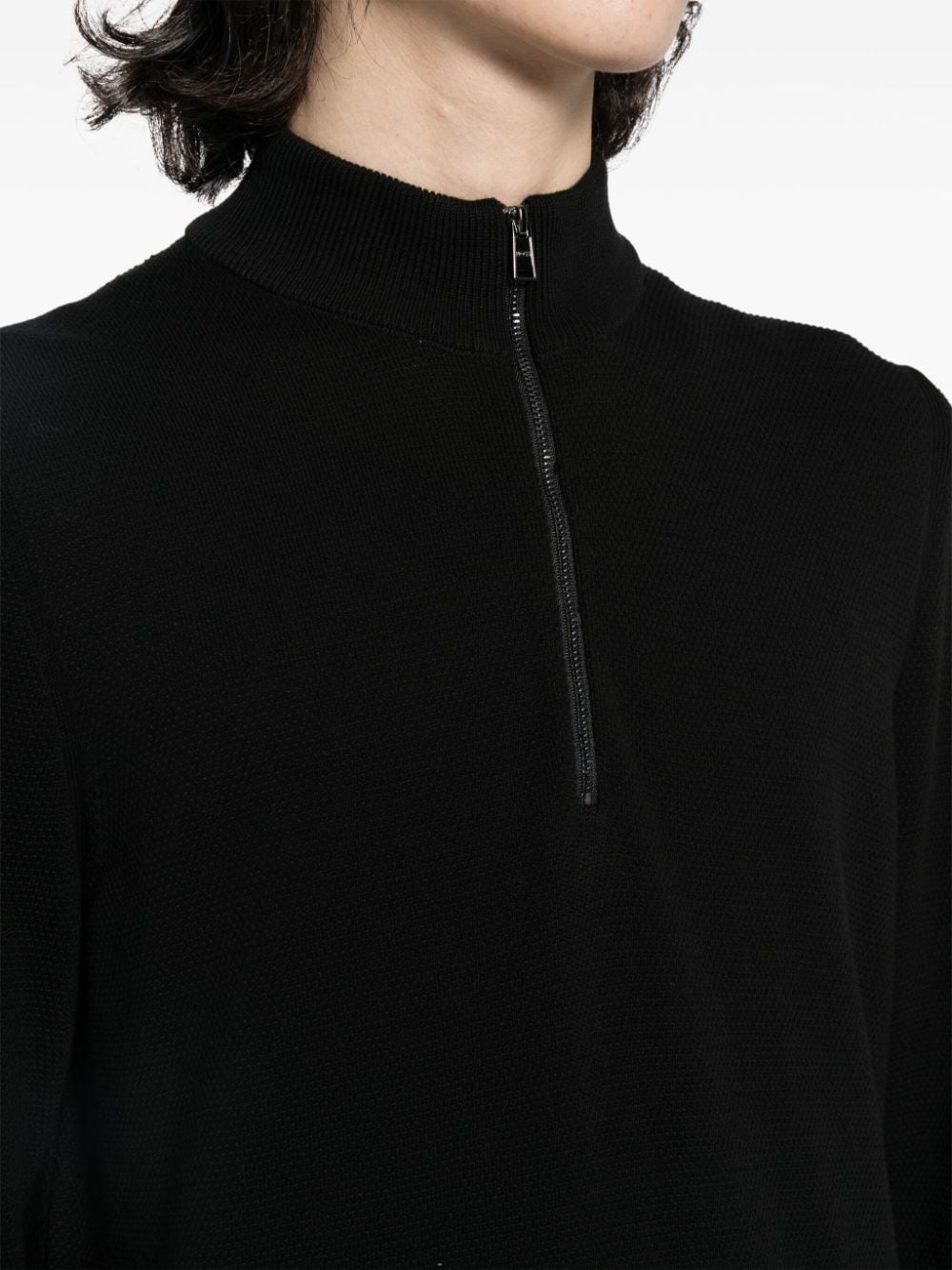 zip-up cotton jumper - 5