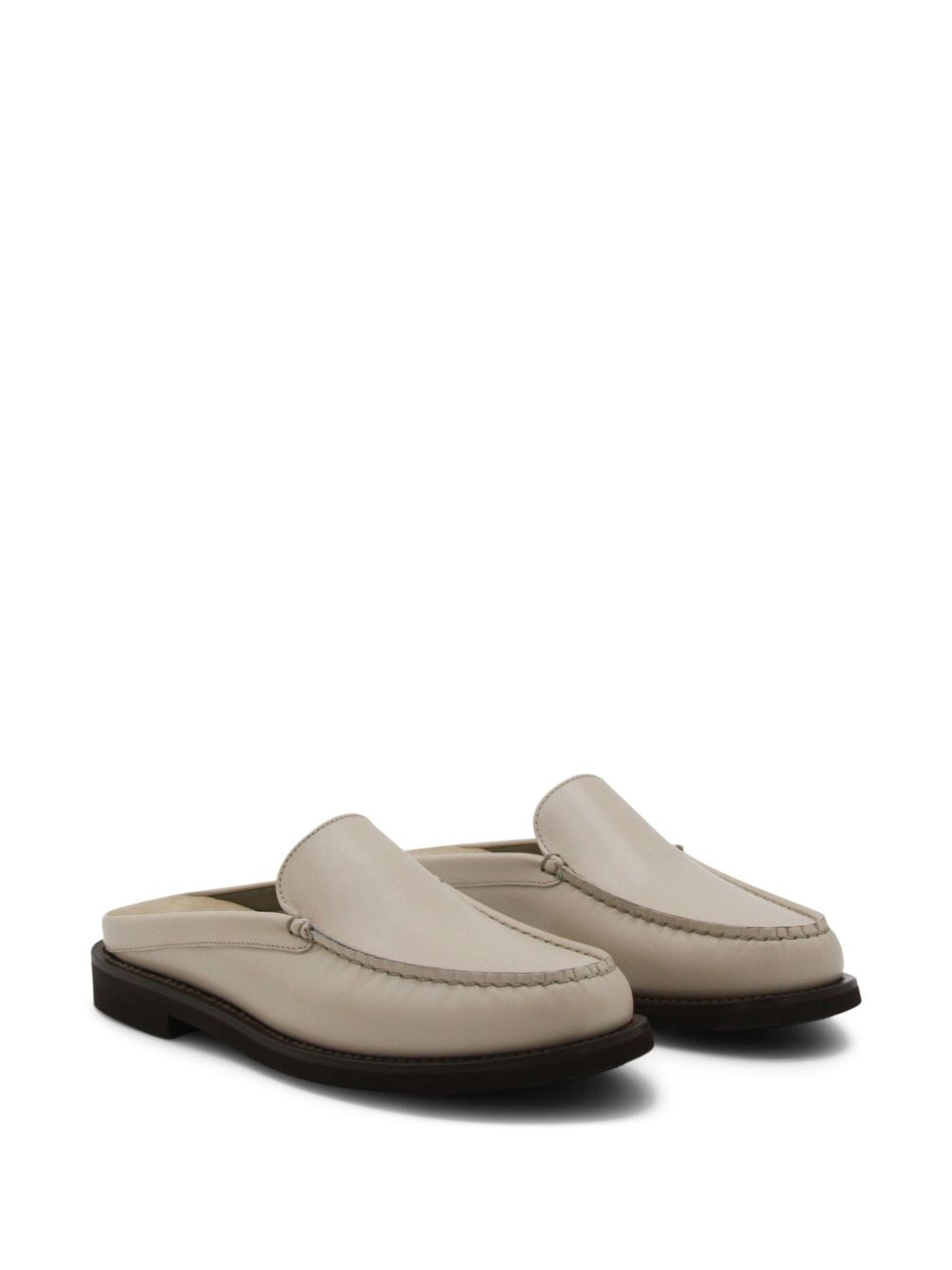 leather flat mules - 2