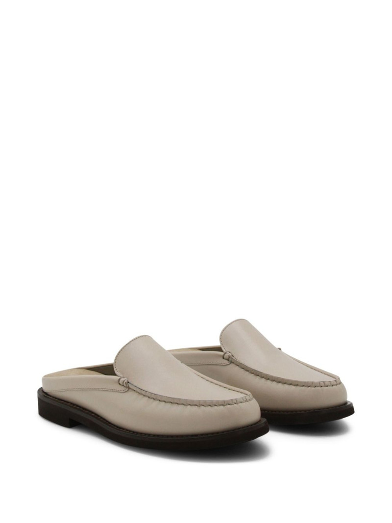 Brunello Cucinelli leather flat mules outlook