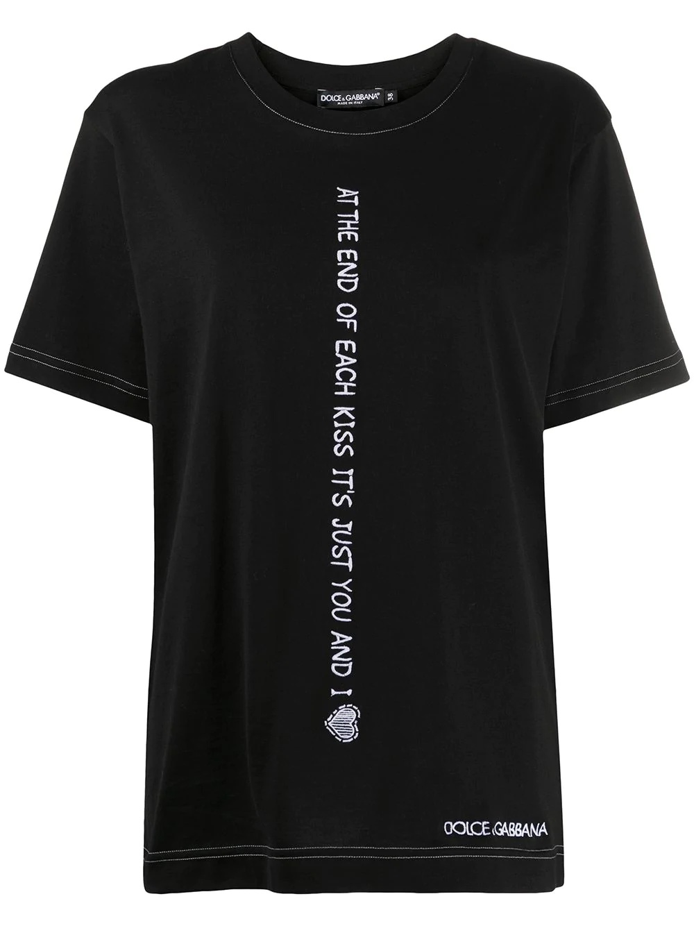 slogan-print cotton T-shirt - 1