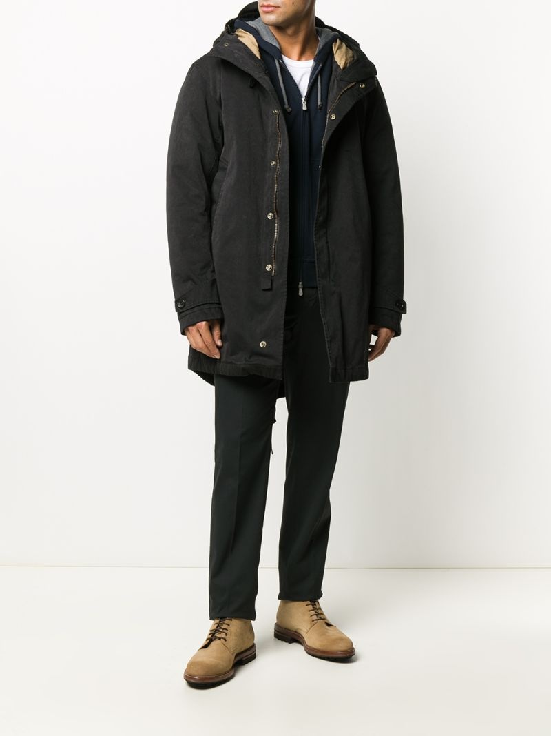 zip-up hooded coat - 3