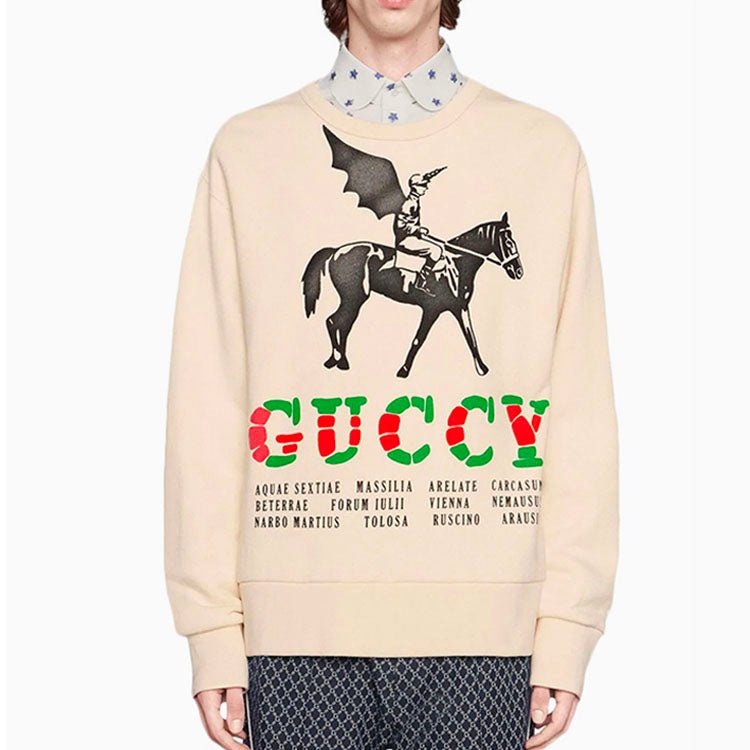 Gucci Cotton Sweatshirt With Winged Jockey 'White' 475532-XJAKP-9230 - 2
