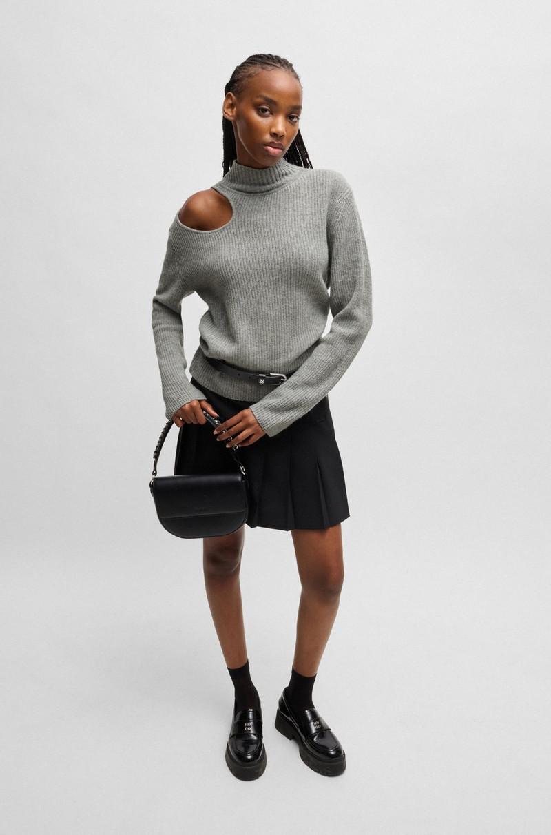 HUGO RELAXED-FIT MOCK-NECK SWEATER WITH CUT-OUT DETAIL outlook