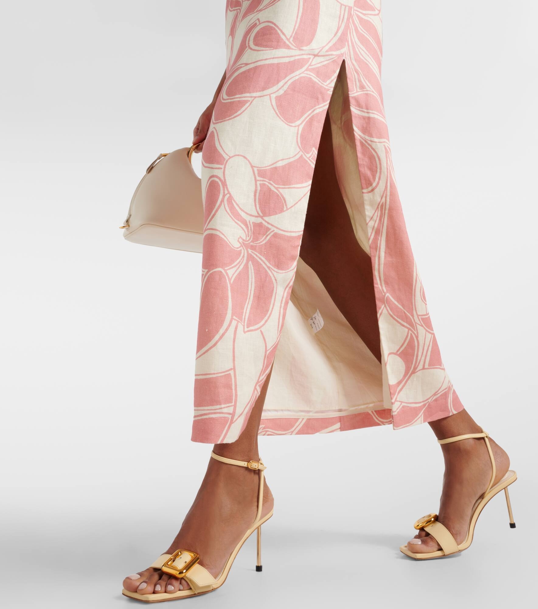 Belletto printed linen midi dress - 5