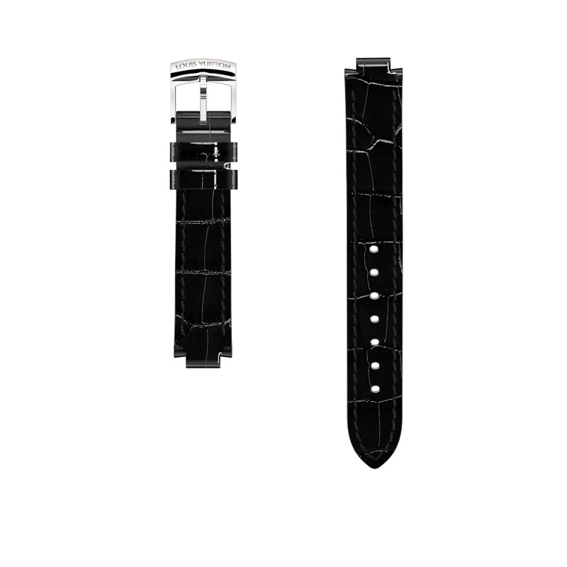 STRAP TAMBOUR ALLIGATOR BLACK S/S 1