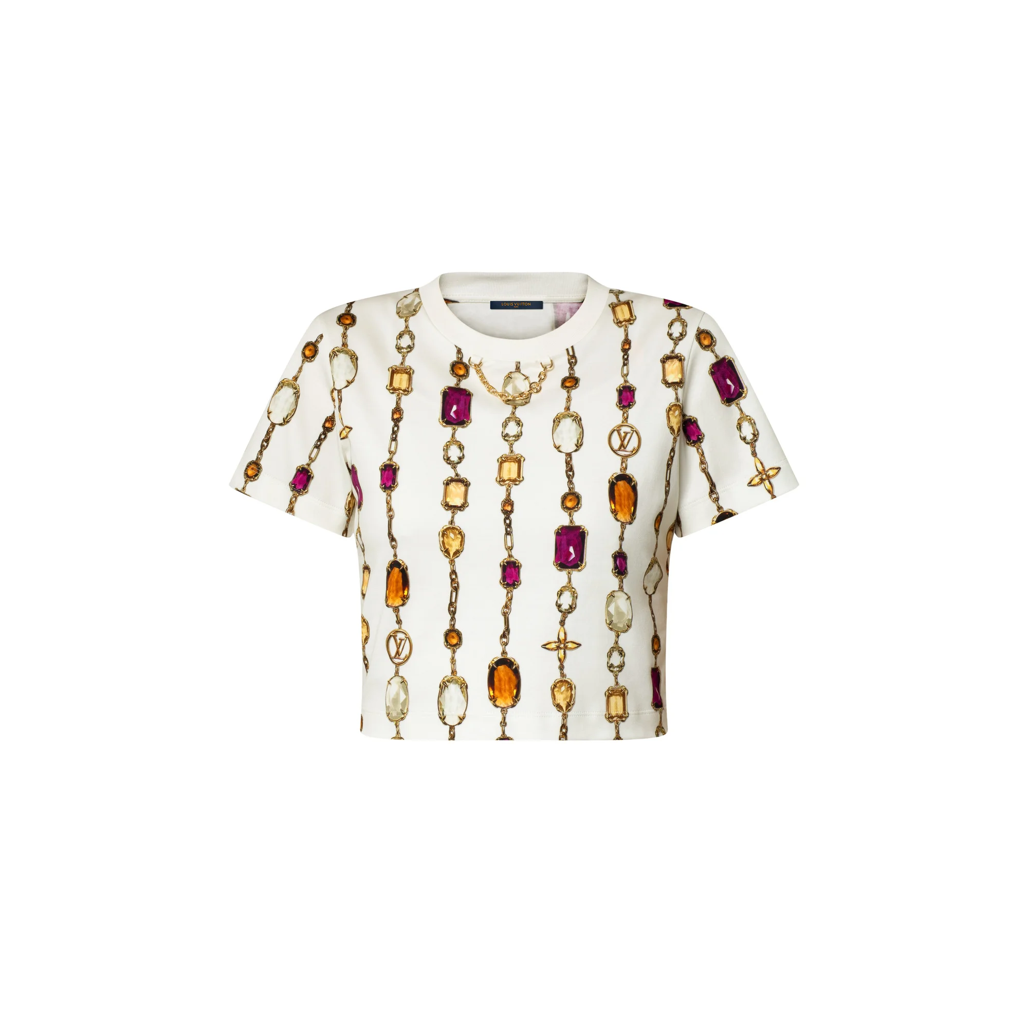 Necklace Print Crop Top - 1