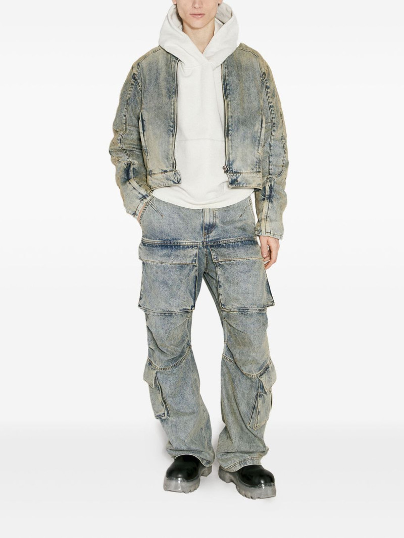 entire studios acid-wash panelled denim jacket outlook