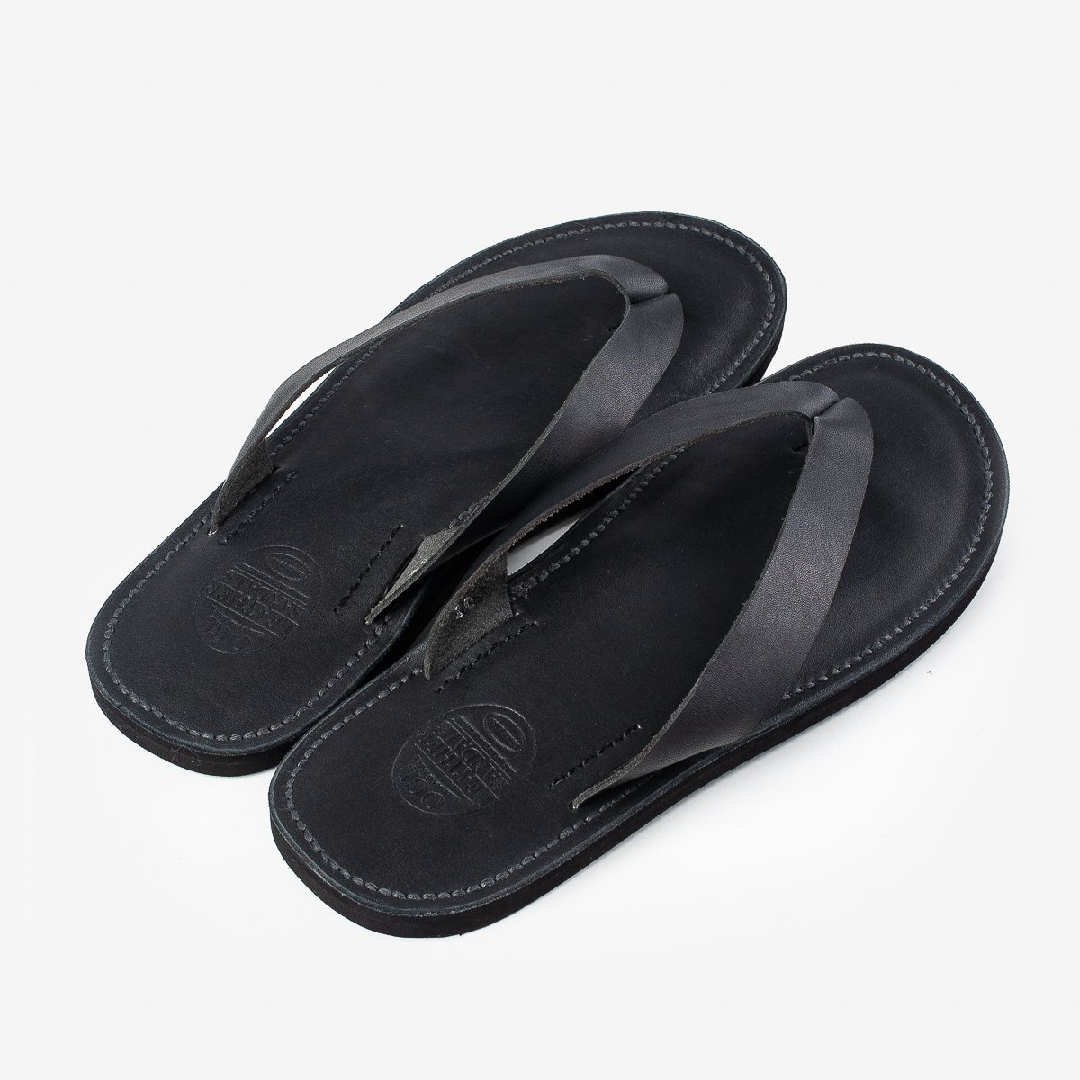 OGL-DRSOLE-THONG-BLK OGL X Dr. Sole Leather Thong Sandals - Black - 5