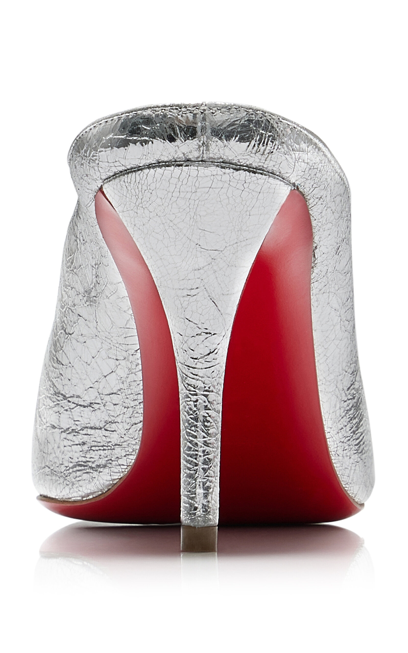 Miss Z 80mm Metallic Leather Mules silver - 3