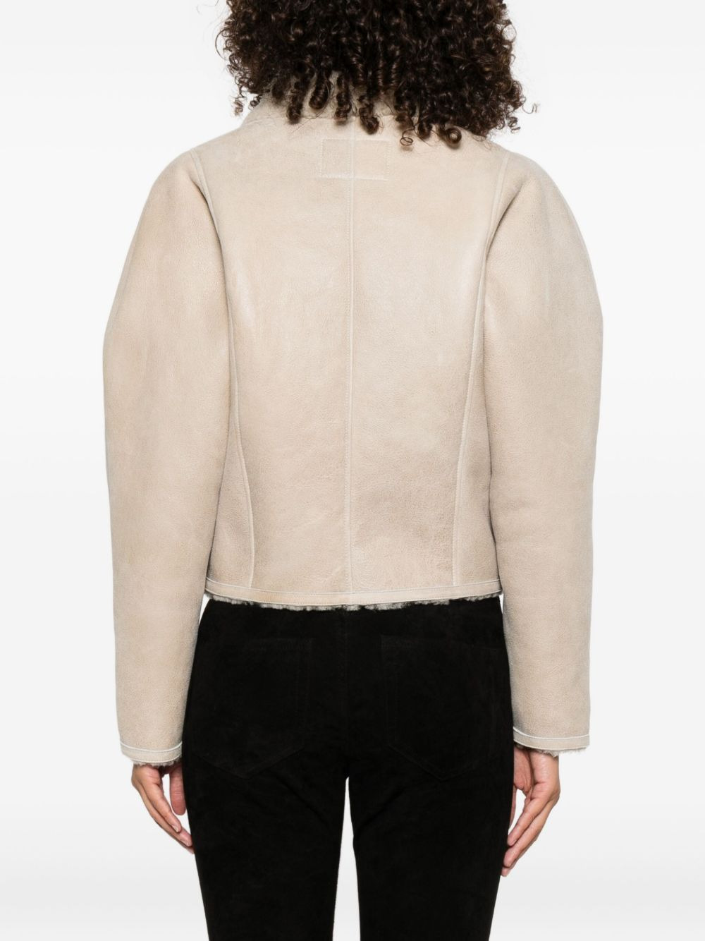 Blondine zip-front shearling jacket - 4