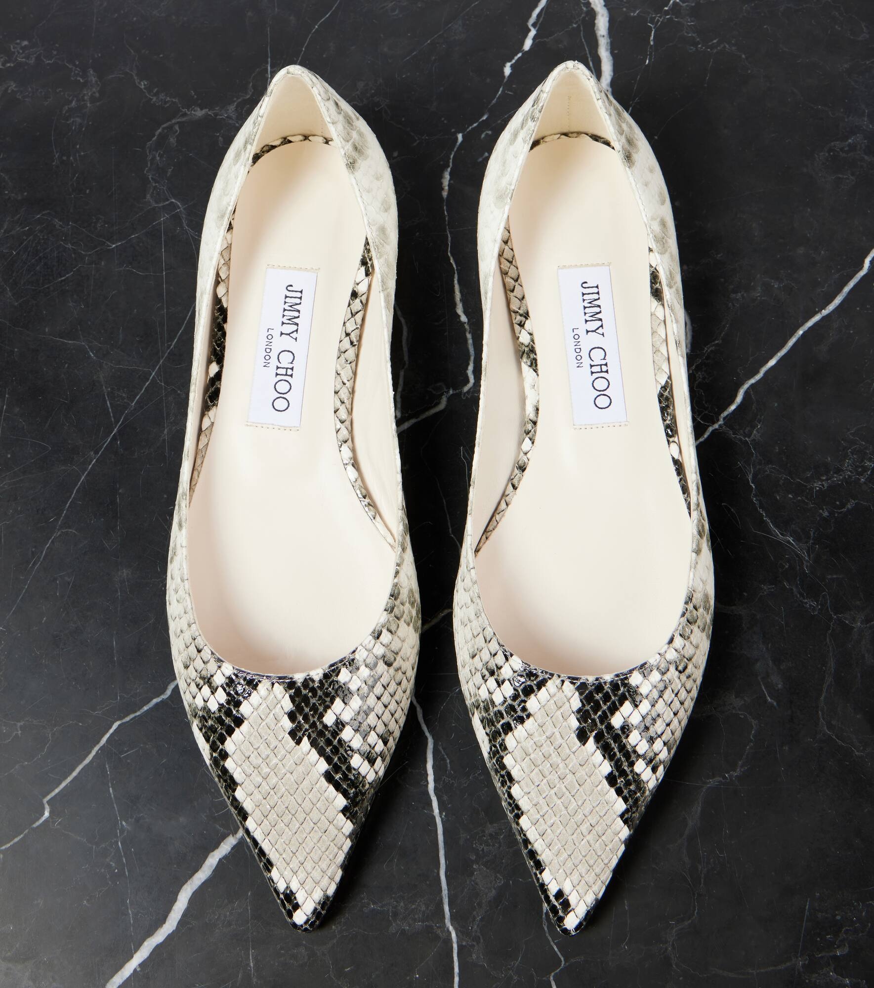 Love snake-effect leather ballet flats - 6