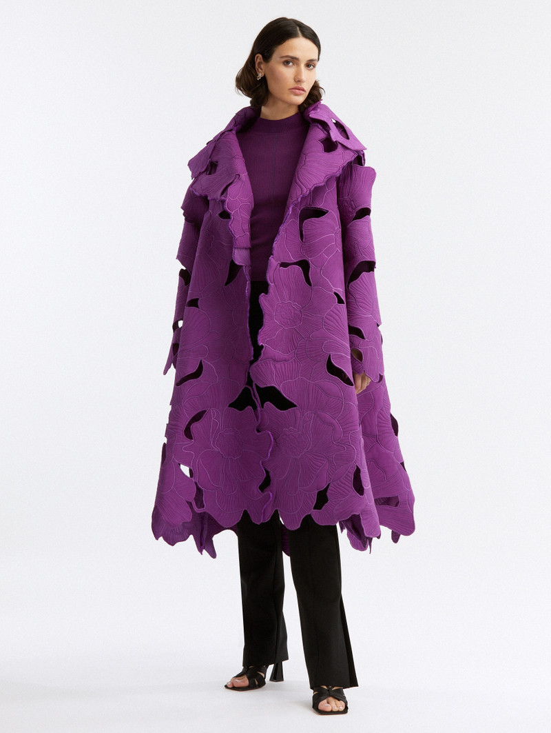 Oscar de la Renta FLORAL CUTOUT COAT outlook