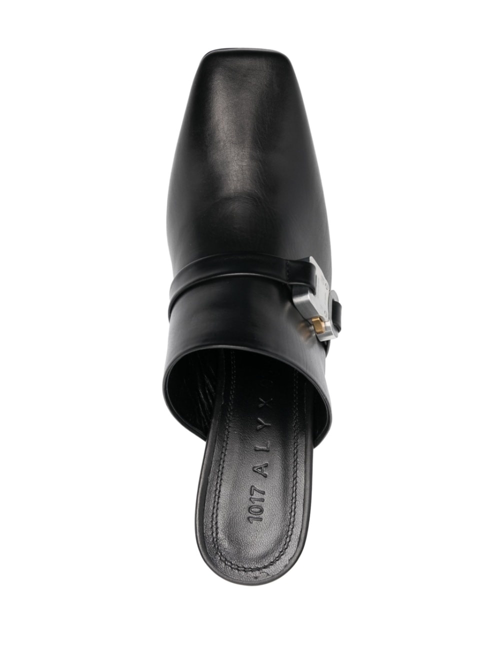 90mm square-toe leather mules - 4