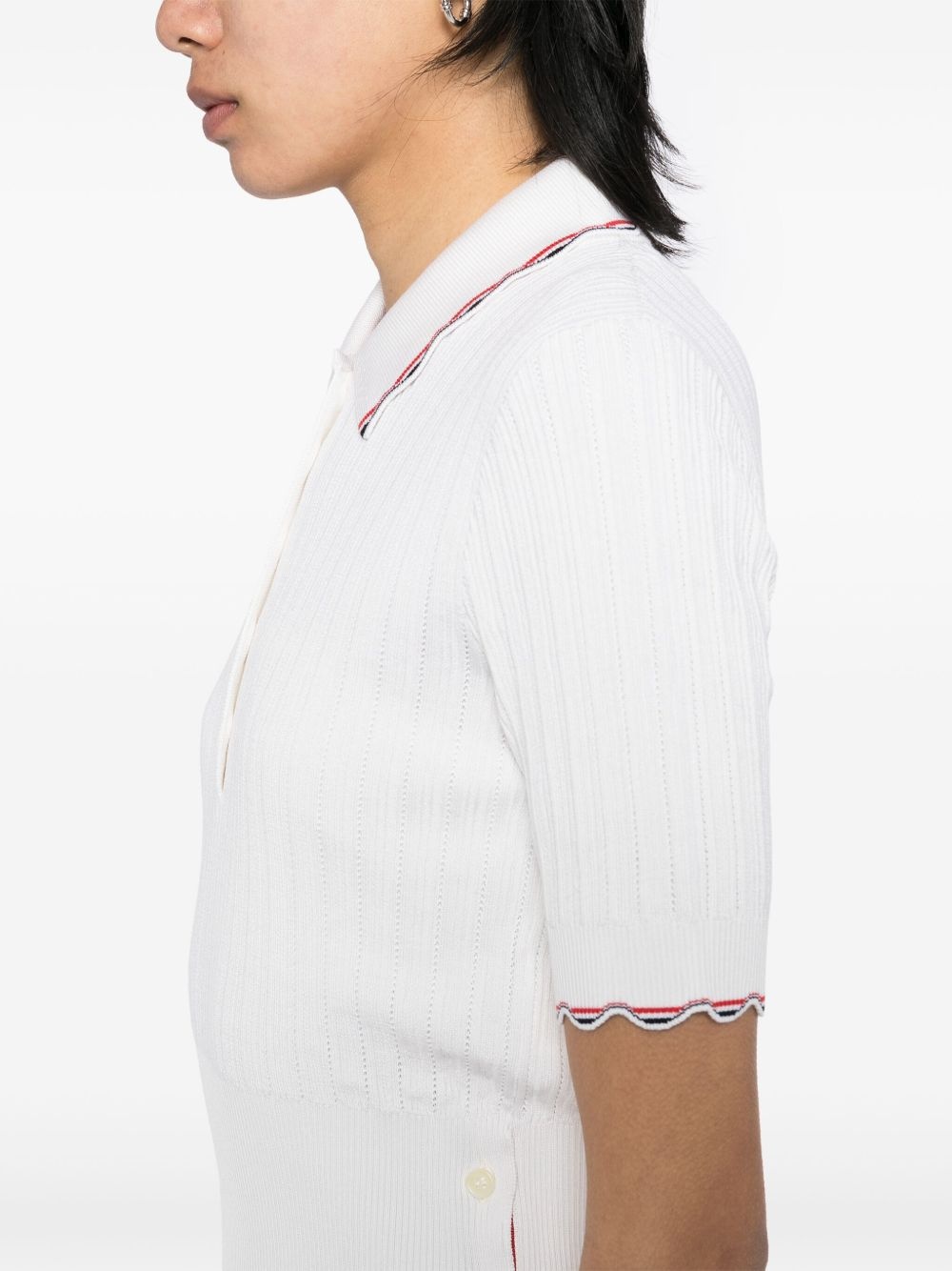 RWB-stripe ribbed-knit polo top - 5