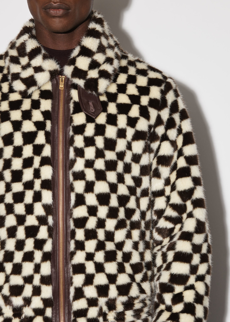 CHECKERED FAUX FUR BLOUSON 6