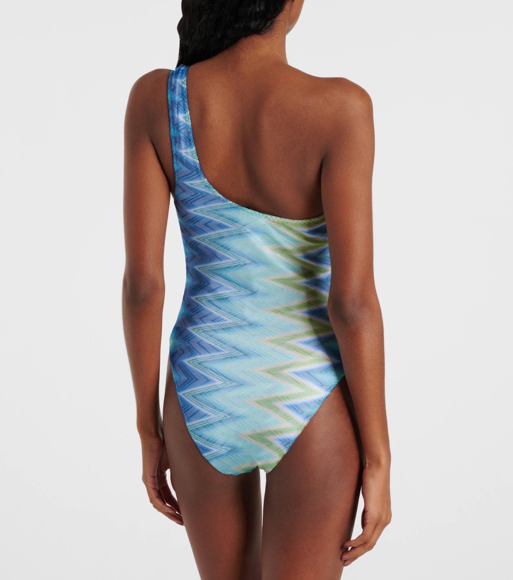 Zig Zag one-shoulder swimsuit - 3