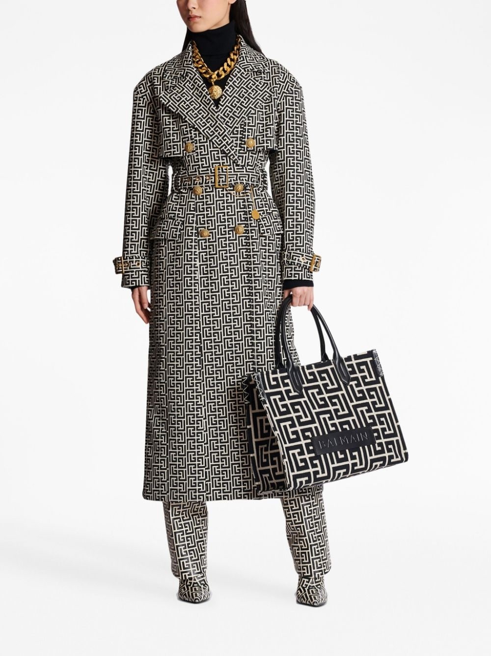 monogram-jacquard medium shopper bag - 2