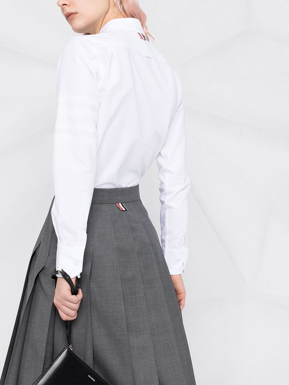 スカート BELOW KNEE DROPPED BACK PLEATED SKIRT - FIT 1 - IN SUPER 120 BELOW KNEE DROPPED BACK PLEATED SKIRT IN SUPER 120'S TWILL