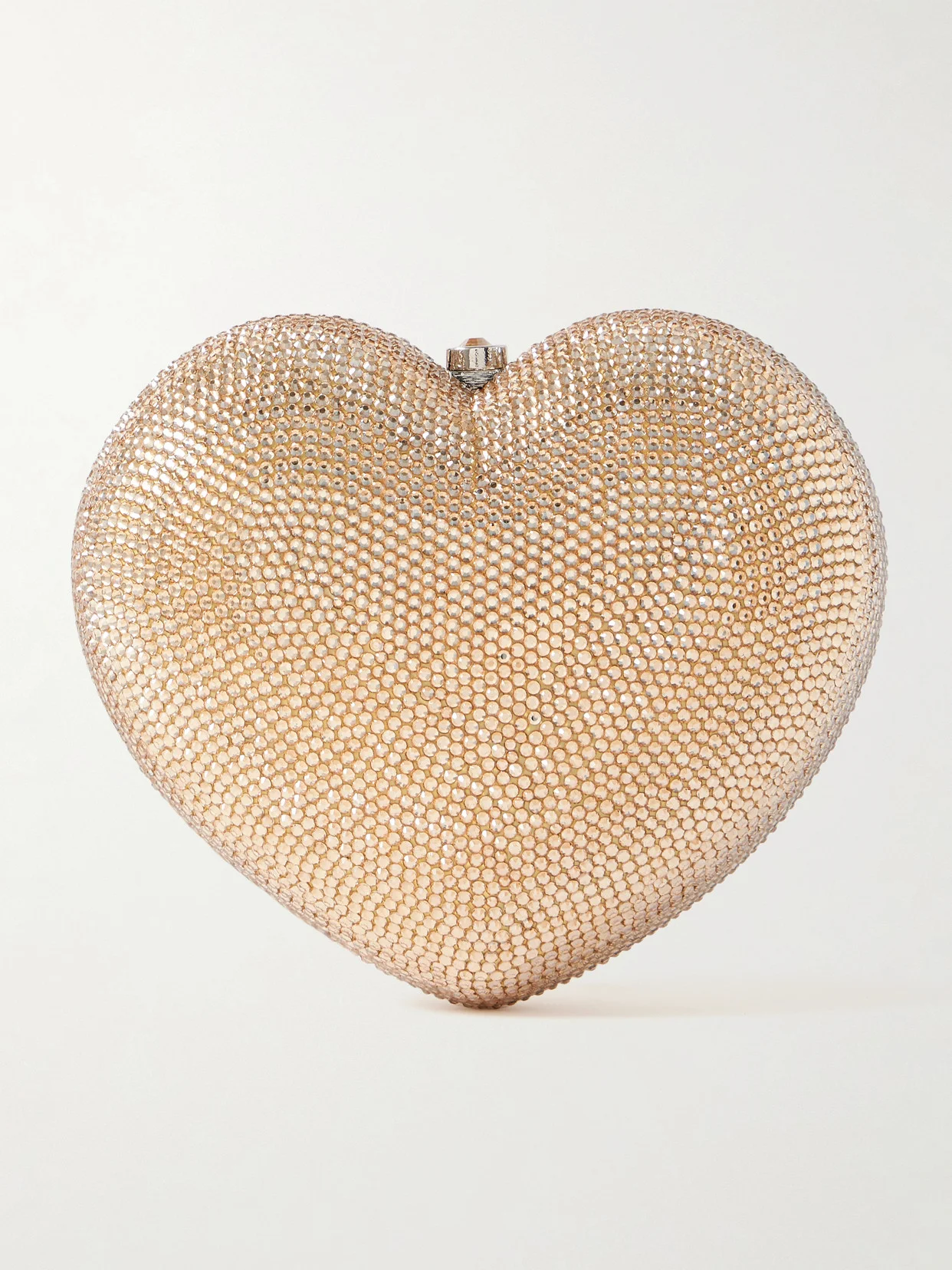 L'amour Petit Coeur Crystal-embellished Gold-tone Clutch - 1