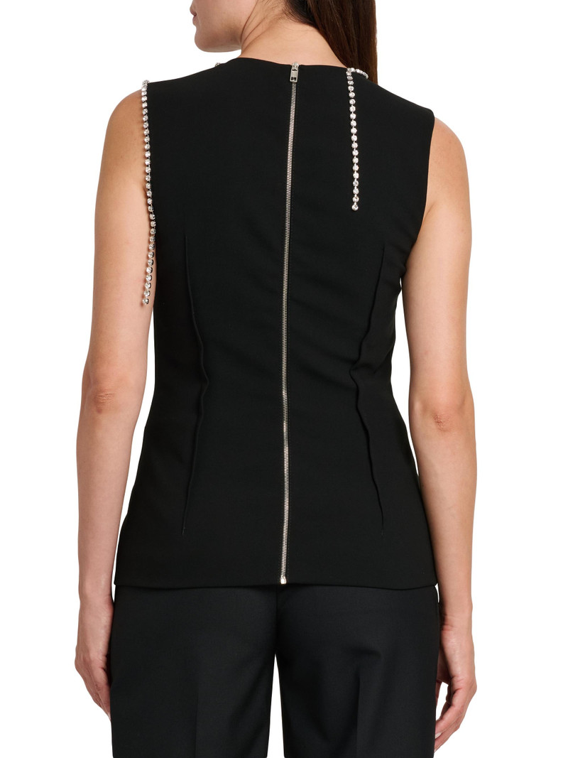 Women's Rhinestone Chains Stretch-Crepe Top - Black 5