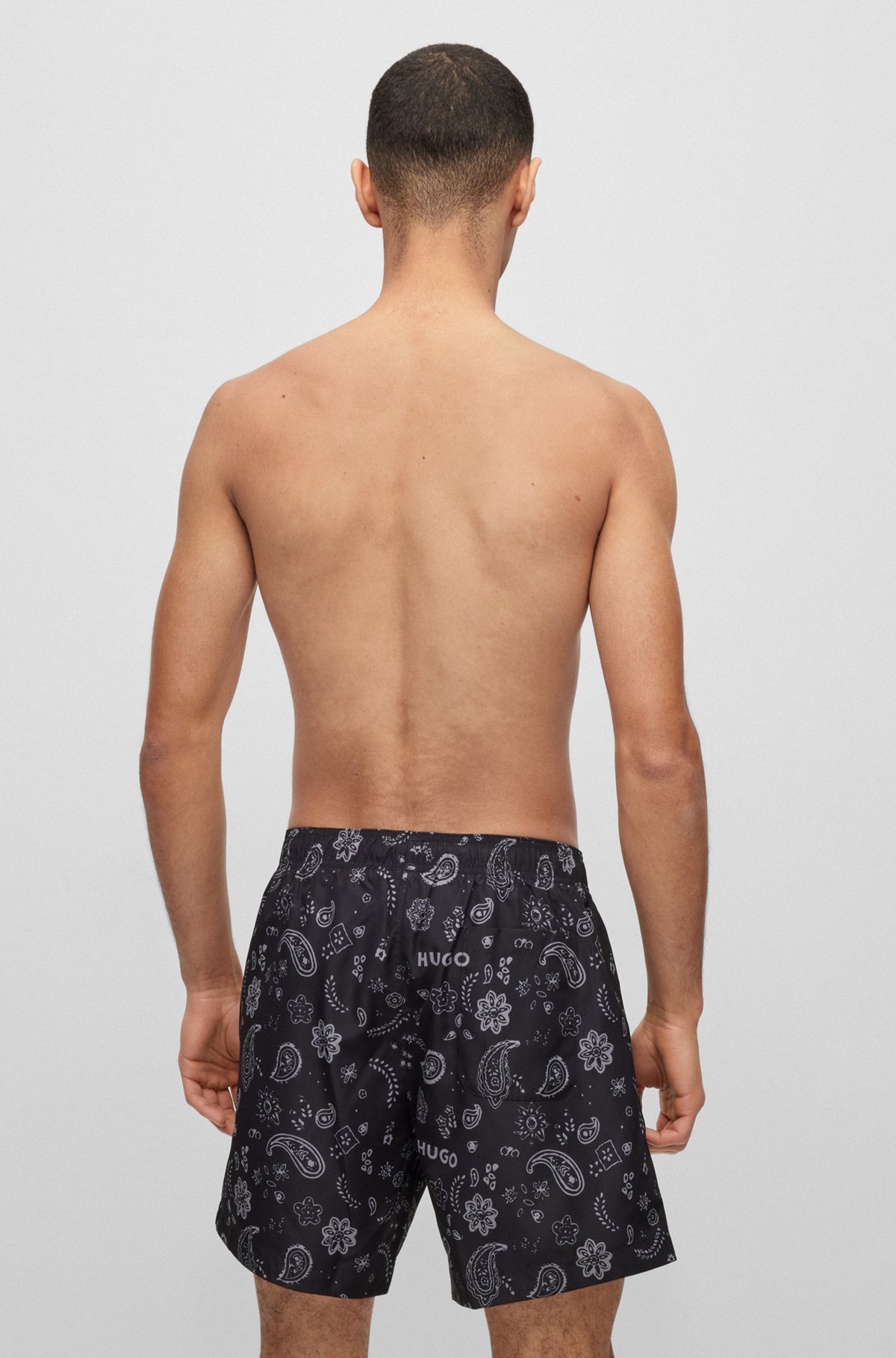 SWIM SHORTS WITH LOGO AND PAISLEY PRINT - 4