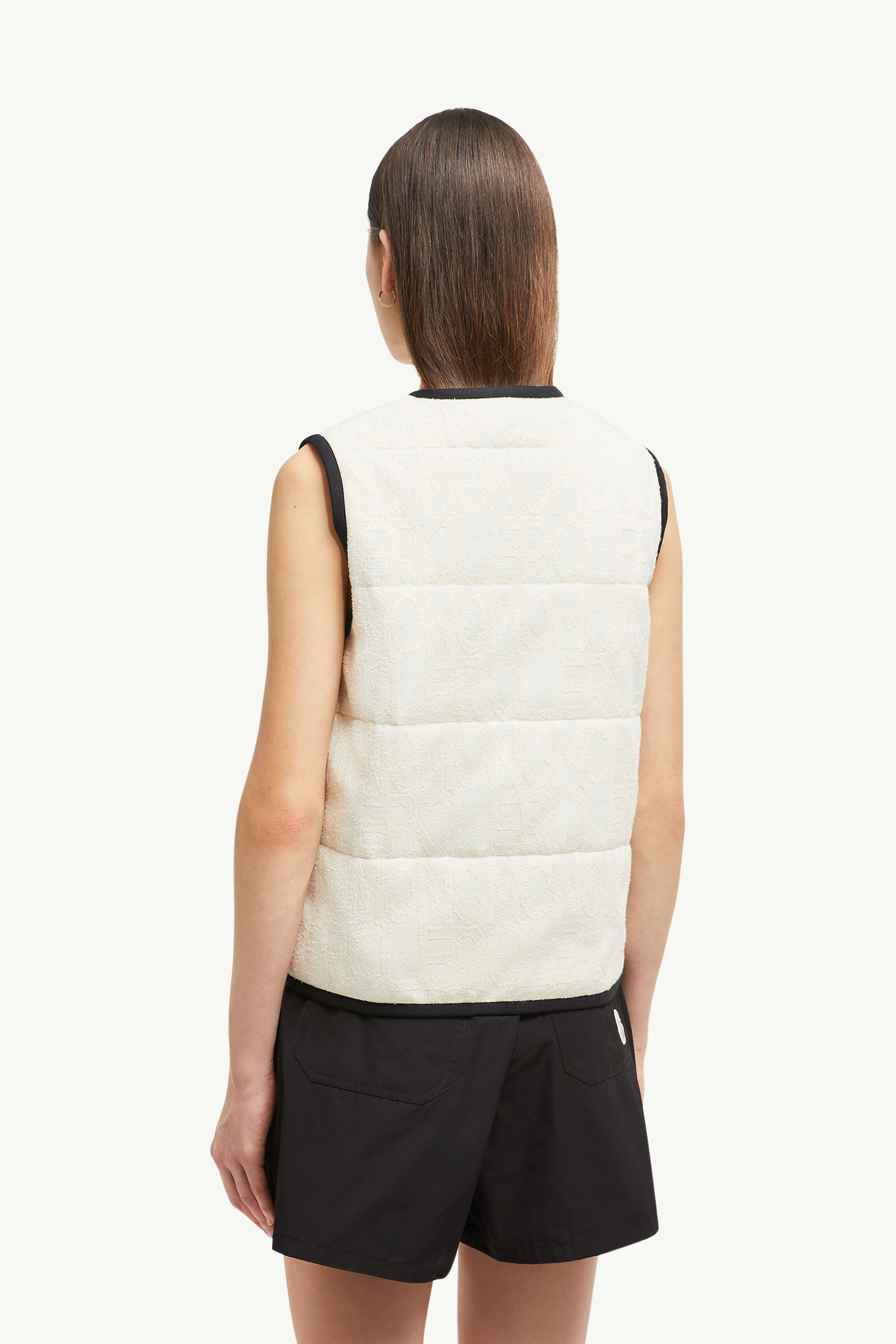 Terry Cloth Logo Jacquard Padded Vest - 5