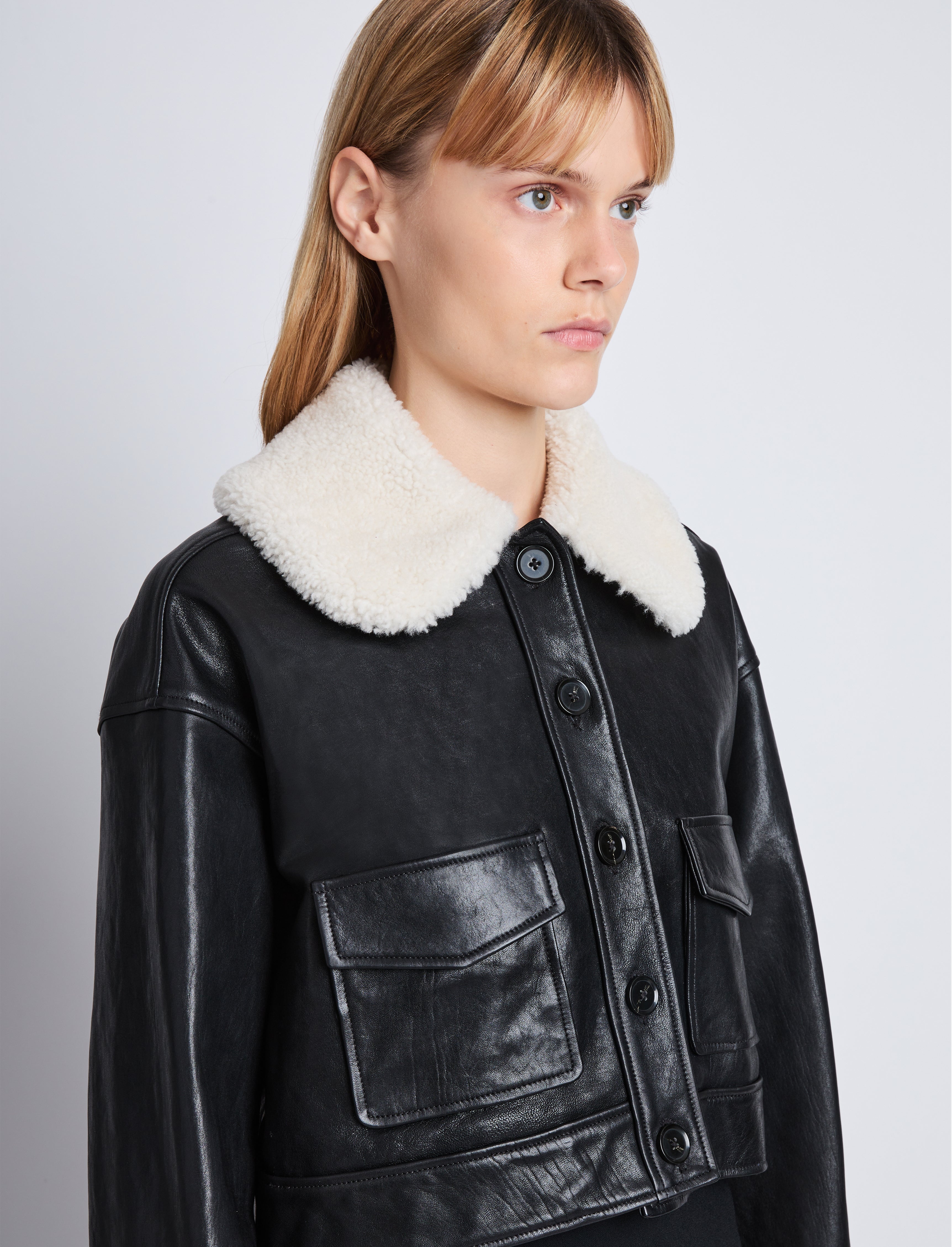 Judd Jacket With Shearling Collar in Leather - 6