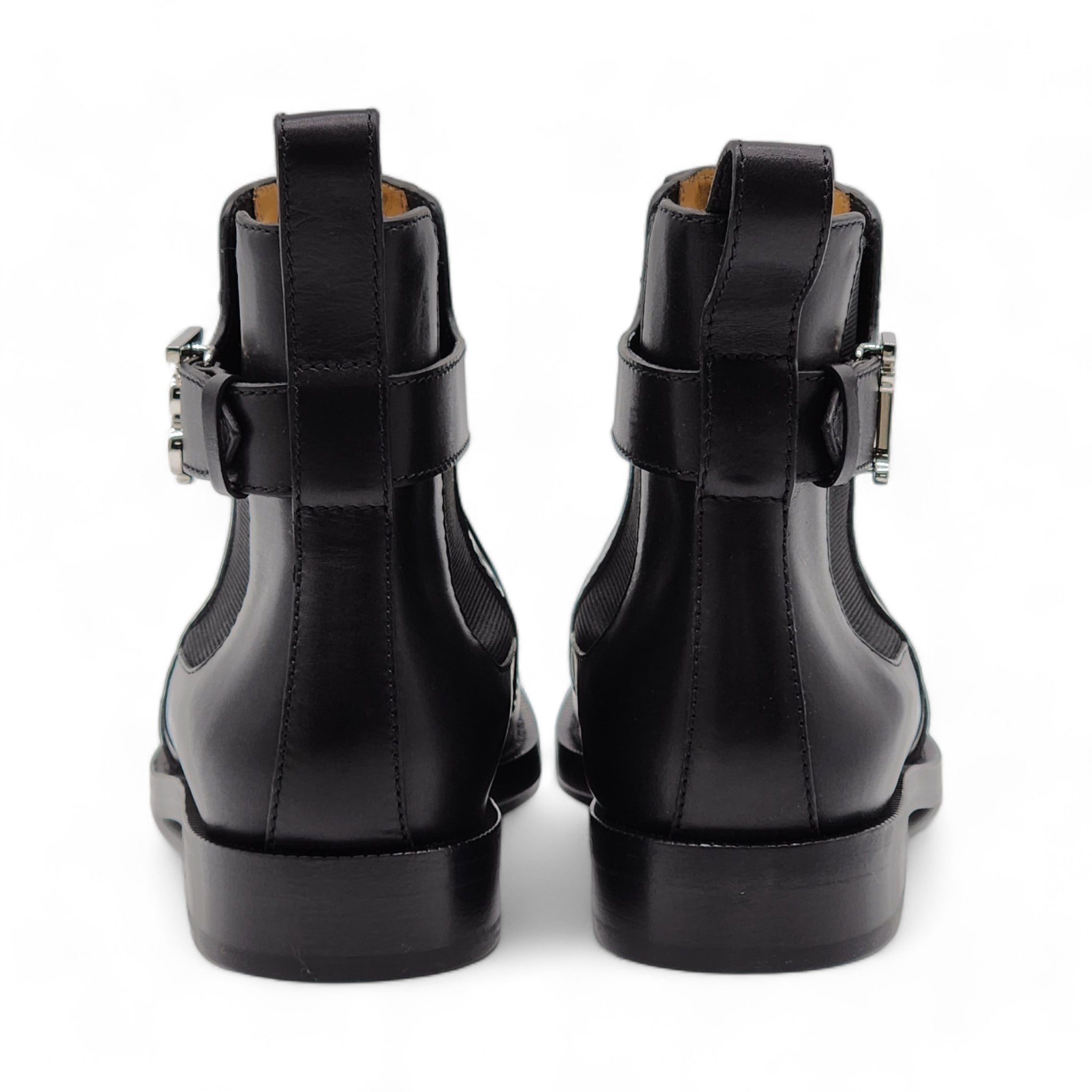 Burberry Luke TB Monogram Buckle Leather Chelsea Boot in Black - 5