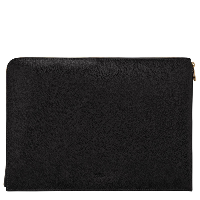 Longchamp Le Foulonné Laptop case Black - Leather outlook
