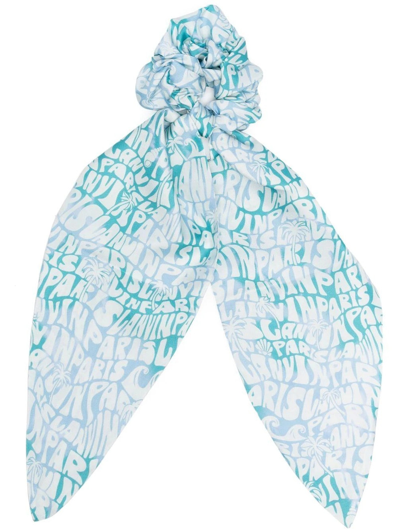 logo-print knot-detailed scrunchie 1