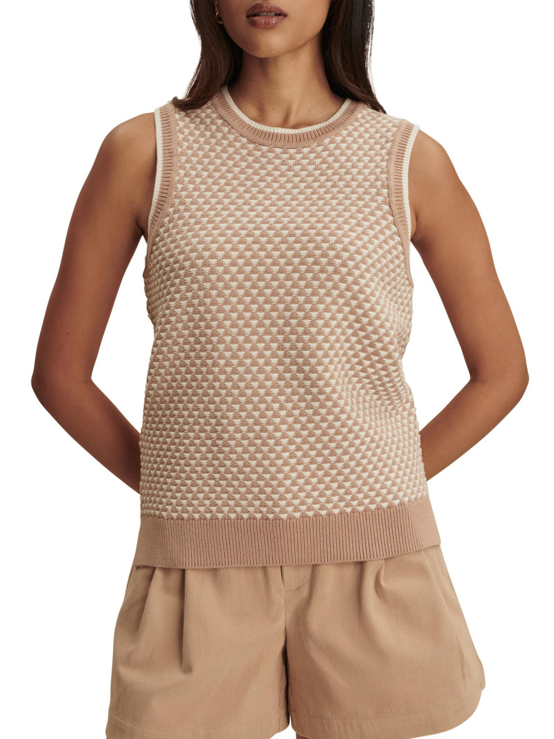 Women's Jenson Stitch Knit Cotton Tank - Light Taupe 3
