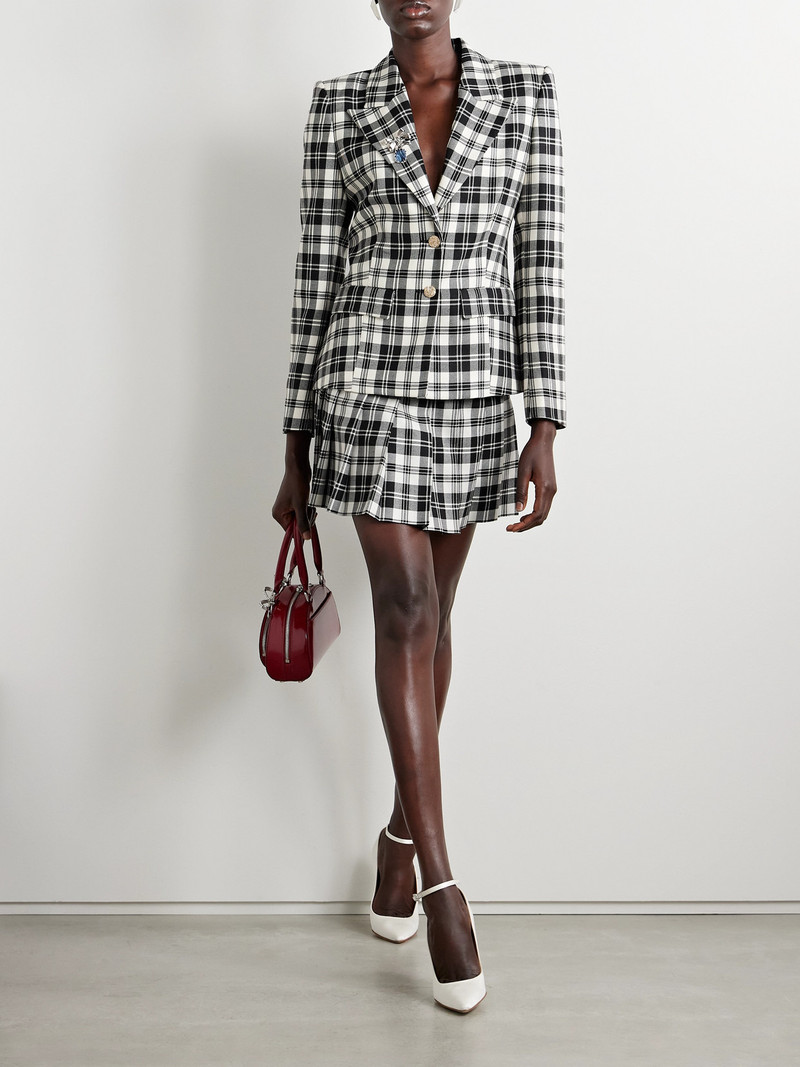 Alessandra Rich Checked Wool-twill Blazer outlook