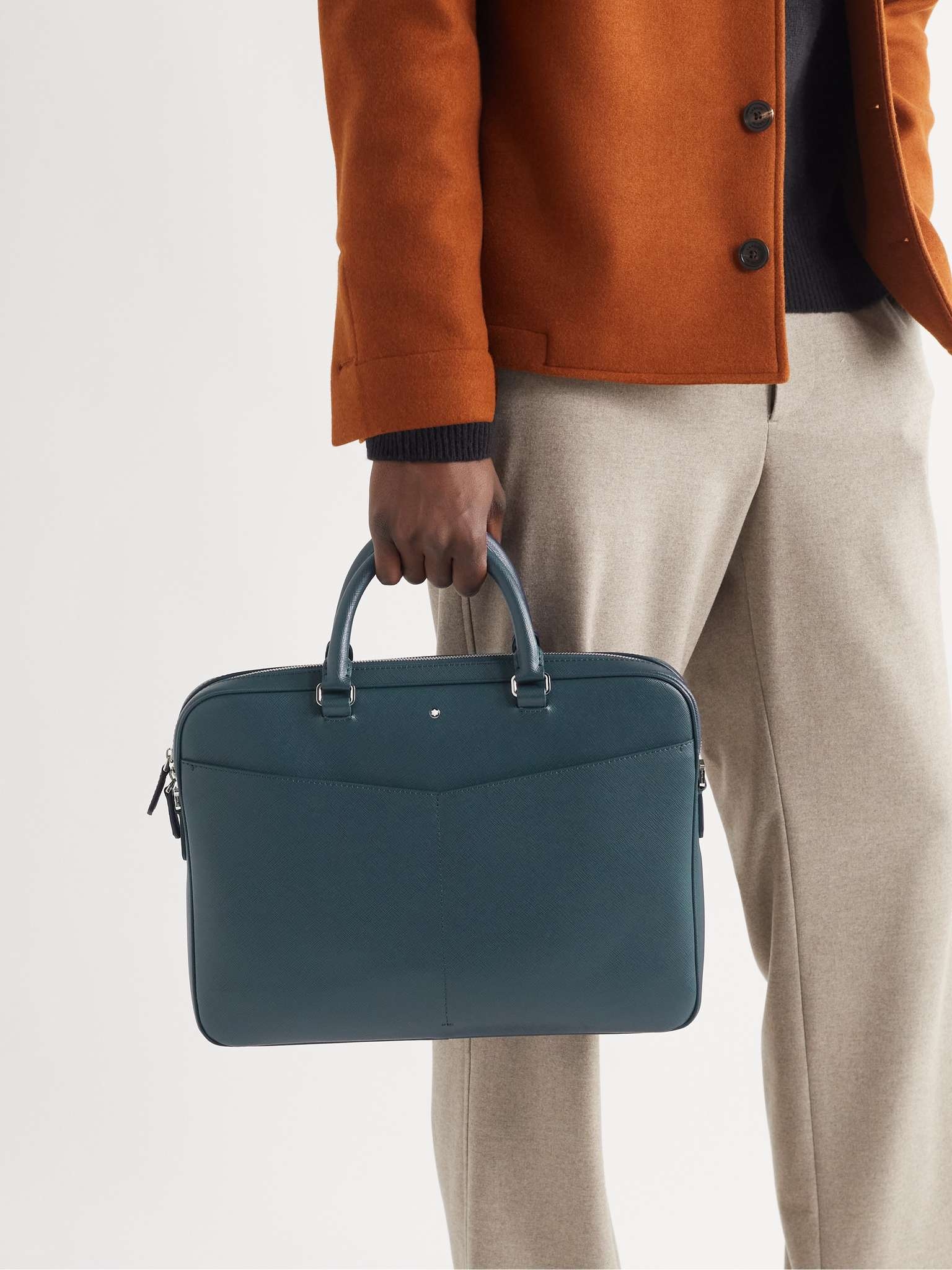 Sartorial Ultra-Slim Cross-Grain Leather Briefcase - 2